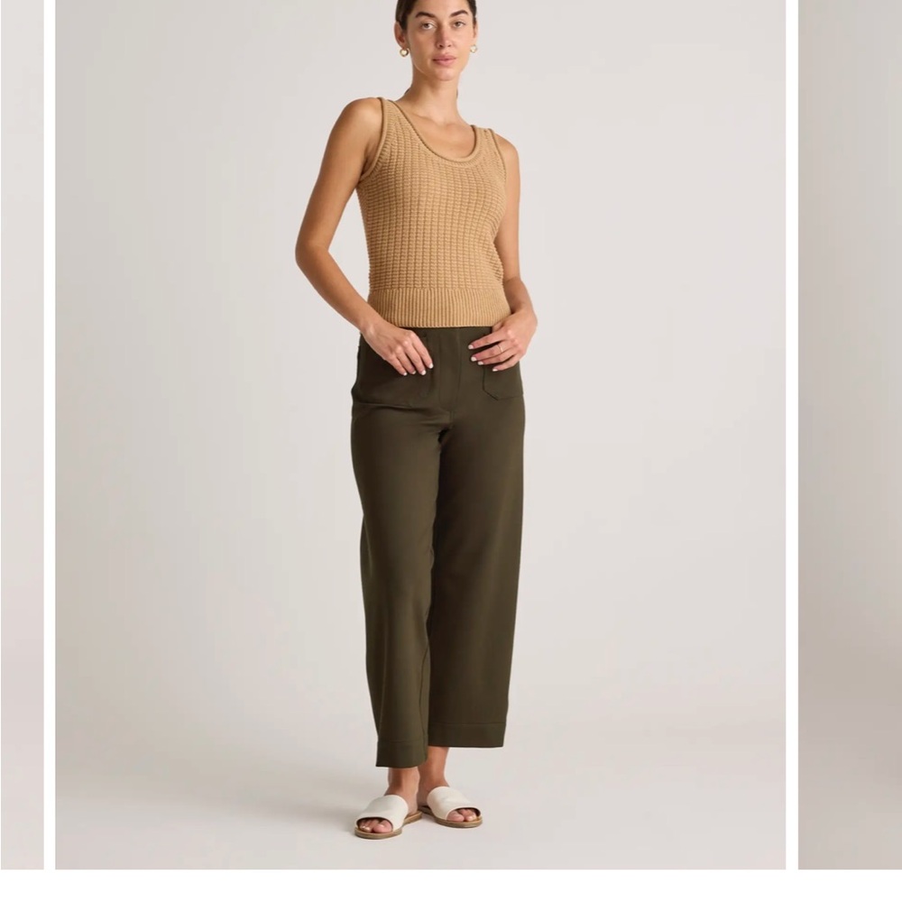 Quince Ultra-Stretch Ponte Wide-leg pants, size 8